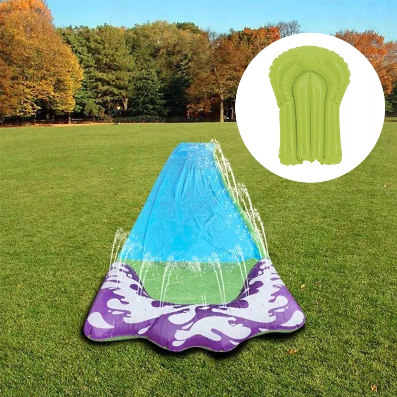 Set tobogan pentru apa, Zola, placa gonflabila, 71 x 480 cm, albastru/verde Set tobogan pentru apa, Zola, placa gonflabila, 71 x 480 cm, albastru/verde